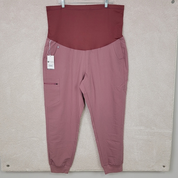 Figs Mineral Mauve Zamora Maternity Jogger Scrub Pants Sz 2XL Plus Size NEW - Picture 2 of 13